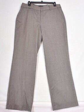 Talbots Newport Pant Women's 12 Brown Wool Stretch Fabric Waistband Straight NWT